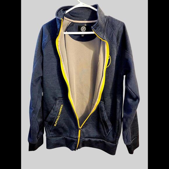 BUFFALO SABRES JACKET Mens Small Carl Banks GIII Sports Full Zip NHL Blue/Gold - Picture 3 of 6